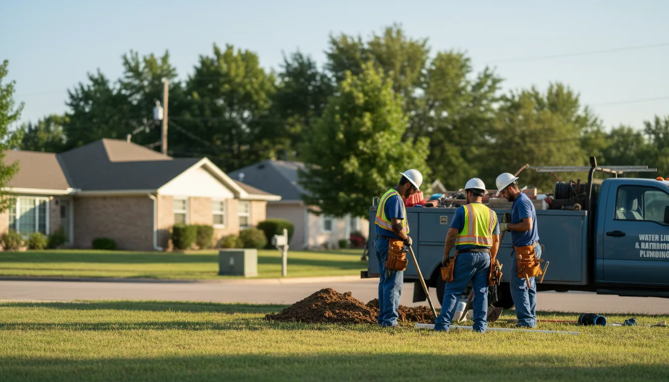Residential water line and bathroom plumbing service in Monroe City, IN